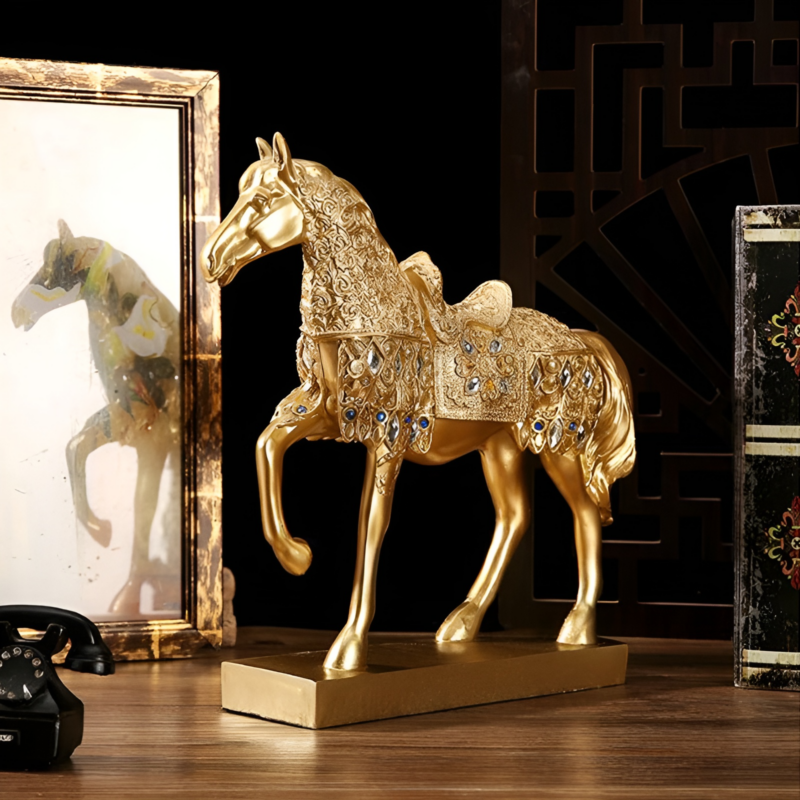 Tượng trang trí ngựa vàng may mắn YY6867 | Flexdecor VN | 19