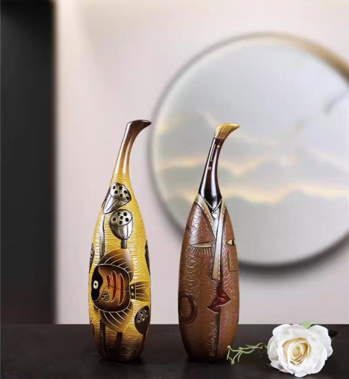 Bình hoa gốm sứ cổ ngỗng phong cách Trung Hoa FL7423 | Flexdecor VN | 3