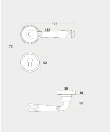 Khóa cửa tay gạt hợp kim họa tiết hiện đại SD7411 | Flexdecor VN | 15