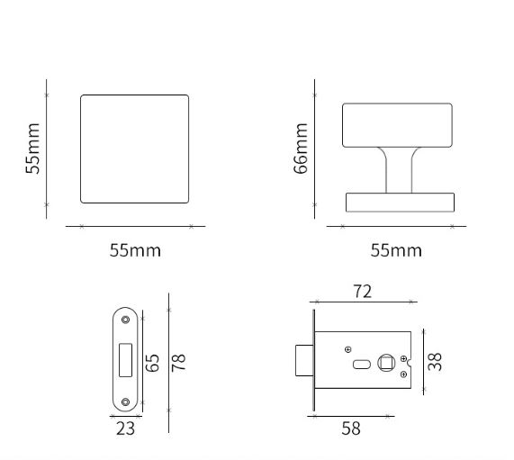 Khóa cửa không chìa hợp kim tối giản hiện đại RF6703 | Flexdecor VN | 15
