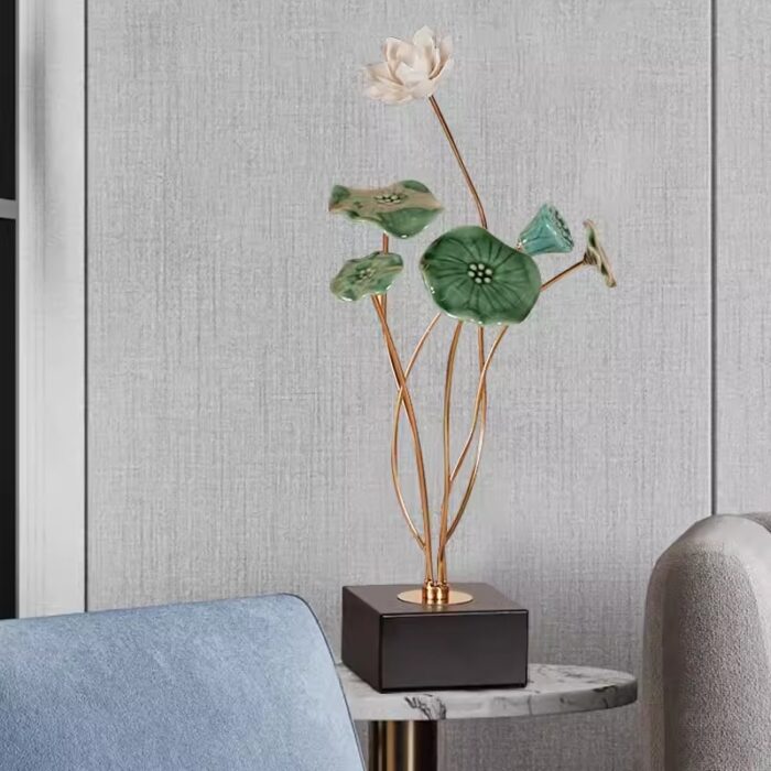 Tượng để bàn hoa sen bằng đá cẩm thạch OJ6751 | Flexdecor VN | 3