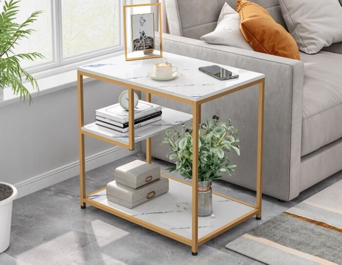 Bàn đặt cạnh sofa khung vàng nhiều ngăn tiện lợi MSF6298 | Flexdecor VN | 3