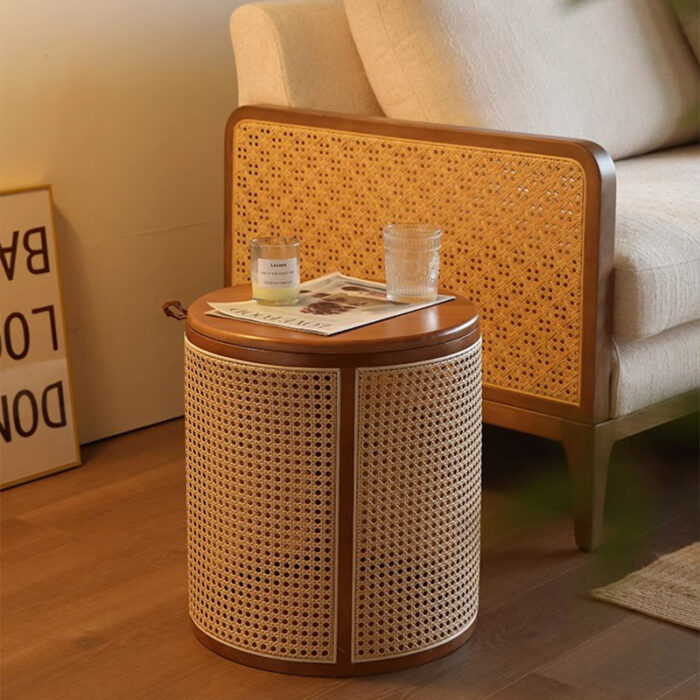 Bàn đặt cạnh sofa tích hợp giỏ đựng đồ tiện lợi YMJ7428 | Flexdecor VN | 1