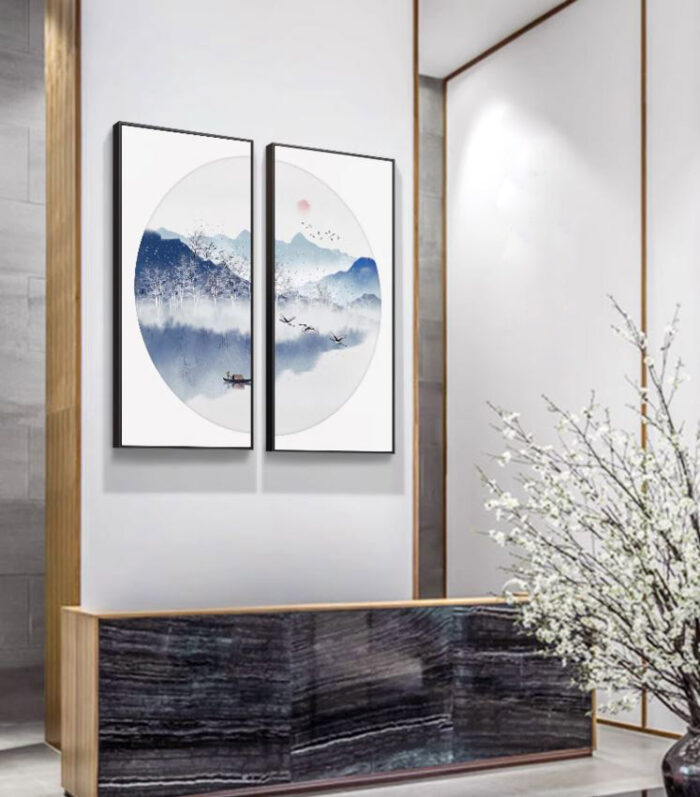 Bộ hai tranh treo tường thủy mặc mùa đông TS6104 | Flexdecor VN | 3