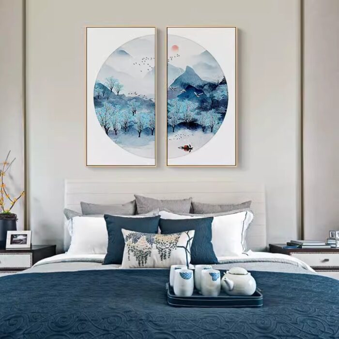 Bộ hai tranh treo tường thủy mặc mùa đông TS6104 | Flexdecor VN | 2