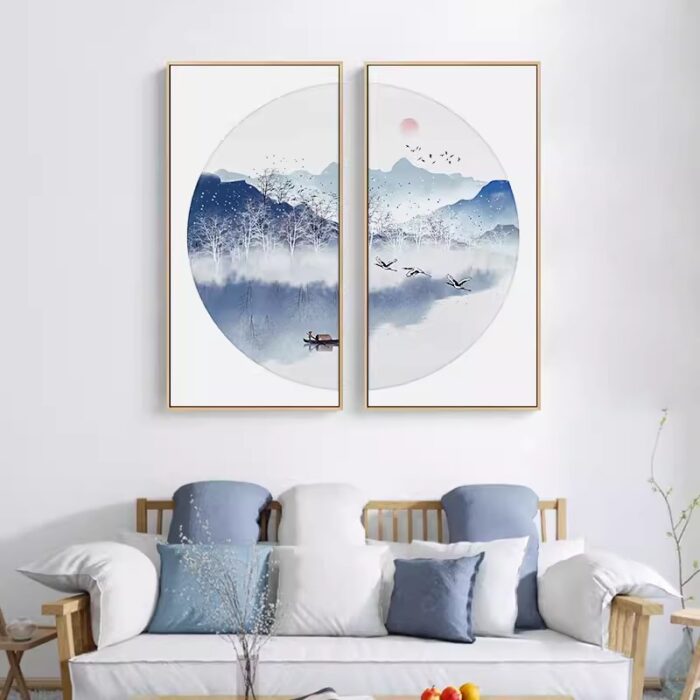 Bộ hai tranh treo tường thủy mặc mùa đông TS6104 | Flexdecor VN | 1