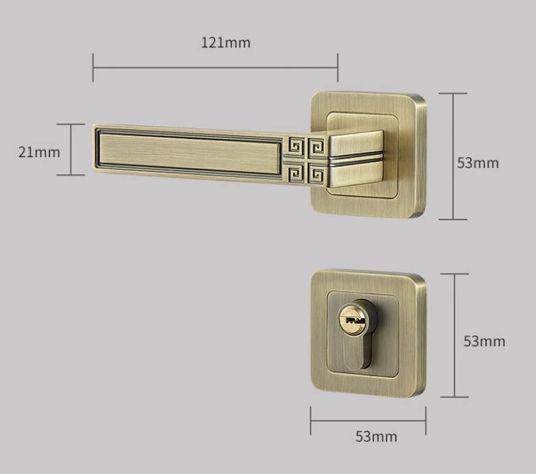 Khóa cửa tay gạt hợp kim họa tiết cổ điển RG6629 | Flexdecor VN | 11