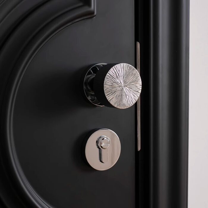 Khóa tay nắm tròn bằng đồng màu bạc sáng JJ7262 | Flexdecor VN | 2