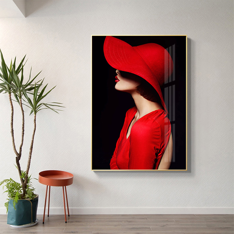 Tranh treo tường nghệ thuật cô gái đội mũ đỏ TS6099 | Flexdecor VN | 7