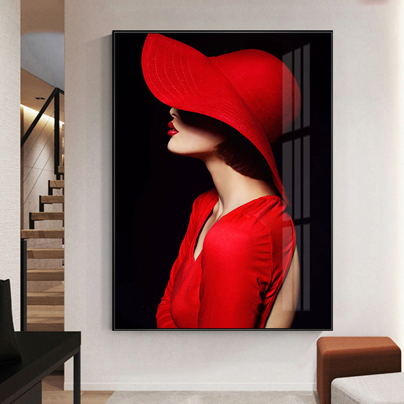 Tranh treo tường nghệ thuật cô gái đội mũ đỏ TS6099 | Flexdecor VN | 13