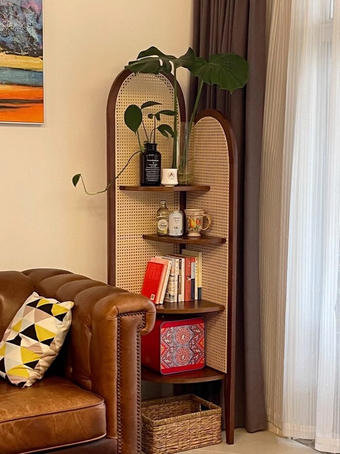 Tủ kệ bằng gỗ họa tiết mây đan phong cách Minimalist WM7426 | Flexdecor VN | 4