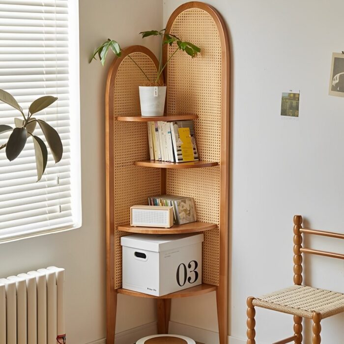 Tủ kệ bằng gỗ họa tiết mây đan phong cách Minimalist WM7426 | Flexdecor VN | 1