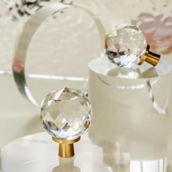 Núm tay nắm tủ decor pha lê đế đồng đẹp mắt SJ001 | Flexdecor VN | 2