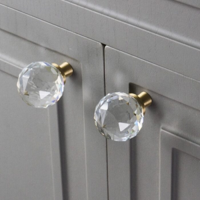 Núm tay nắm tủ decor pha lê đế đồng đẹp mắt SJ001 | Flexdecor VN | 1