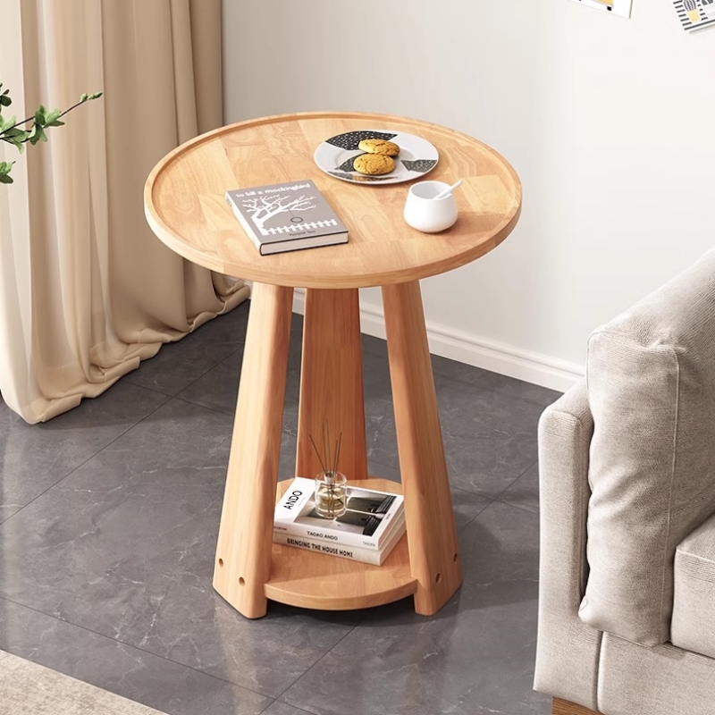 Bàn cà phê gỗ tròn decor cạnh ghế sofa CFS355 | Flexdecor VN | 17