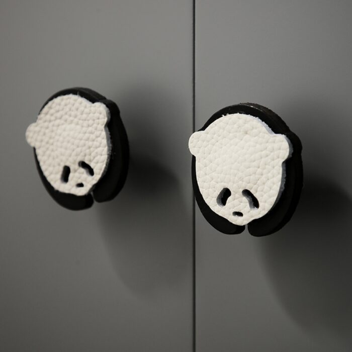 Núm tay nắm tủ decor gấu Panda bằng da YPH6472 | Flexdecor VN | 1