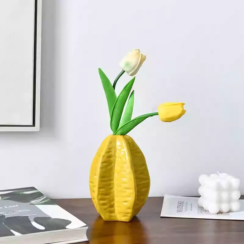 Bình hoa gốm sứ decor hình quả khế BJ1371 | Flexdecor VN | 5