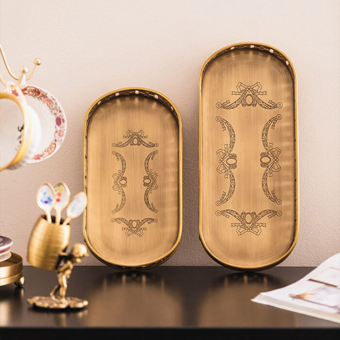 Khay đồng trang trí phong cách châu Âu Retro JB567 | Flexdecor VN | 1