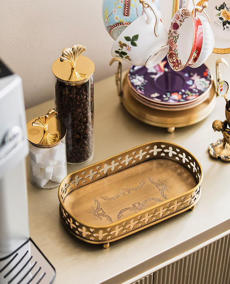 Khay đồng trang trí phong cách châu Âu Retro JB567 | Flexdecor VN | 21