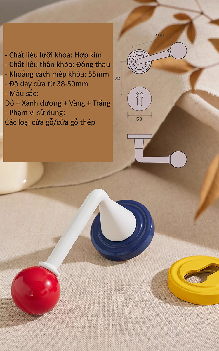 Khóa tay gạt bằng đồng decor không gian ấn tượng GT708 | Flexdecor VN | 10