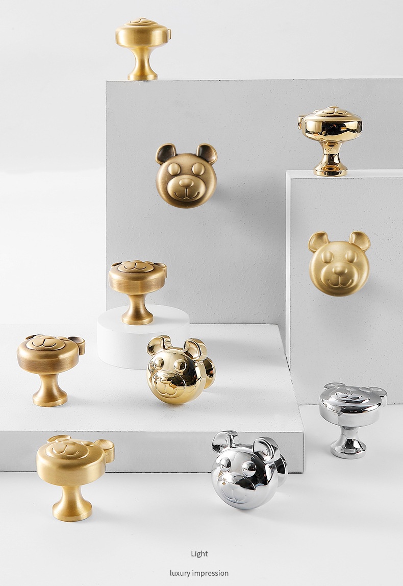 Núm tay nắm tủ đồng hình đầu gấu đáng yêu NS5569 | Flexdecor VN | 113