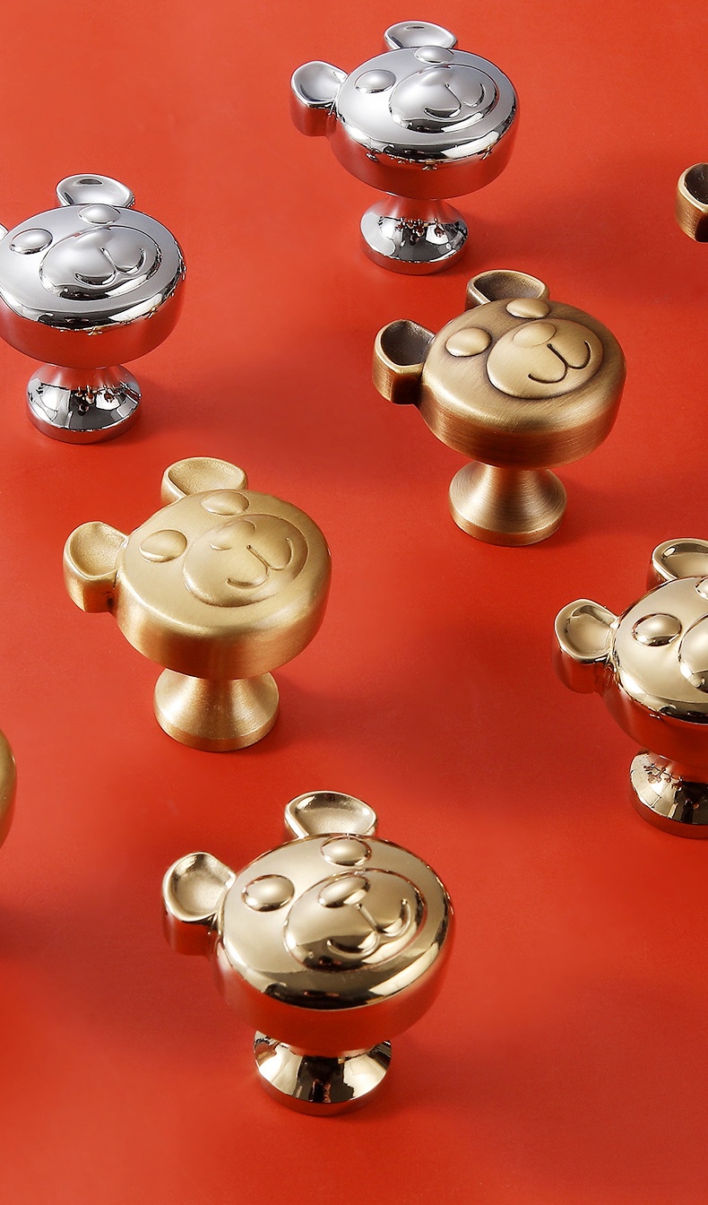 Núm tay nắm tủ đồng hình đầu gấu đáng yêu NS5569 | Flexdecor VN | 115