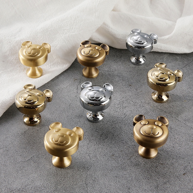 Núm tay nắm tủ đồng hình đầu gấu đáng yêu NS5569 | Flexdecor VN | 123