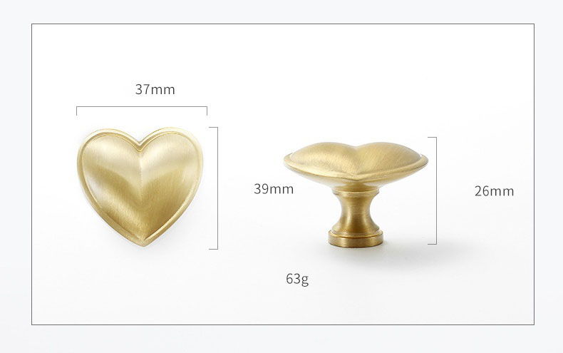 Núm tay nắm tủ đồng thau decor hình trái tim NS5390 | Flexdecor VN | 187