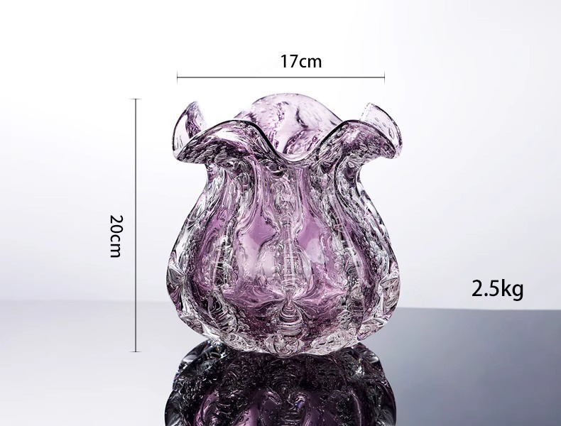 Bình thủy tinh cánh hoa Ruffled Violet HL008 | Flexdecor VN | 31 Bình thủy tinh cánh hoa Ruffled Violet HL008 | Flexdecor VN | 30