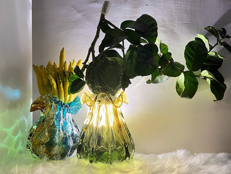 Bình thủy tinh gợn sóng Ombre nghệ thuật HL9211 | Flexdecor VN | 10