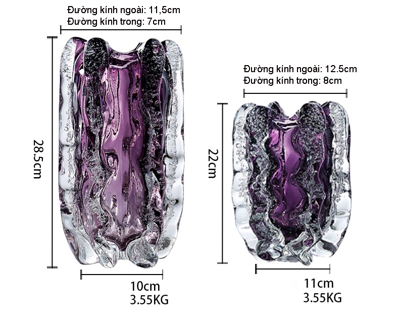 Bình thủy tinh sóng thạch anh tím nghệ thuật HL2955 | Flexdecor VN | 21 Bình thủy tinh sóng thạch anh tím nghệ thuật HL2955 | Flexdecor VN | 20