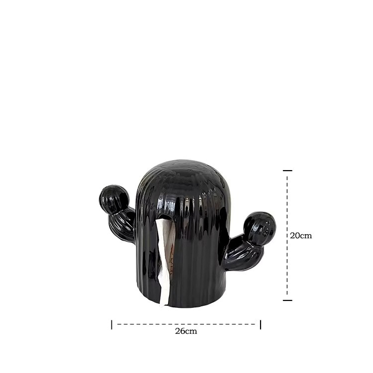 Hộp đựng khăn giấy gốm sứ hình xương rồng XM125 | Flexdecor VN | 91