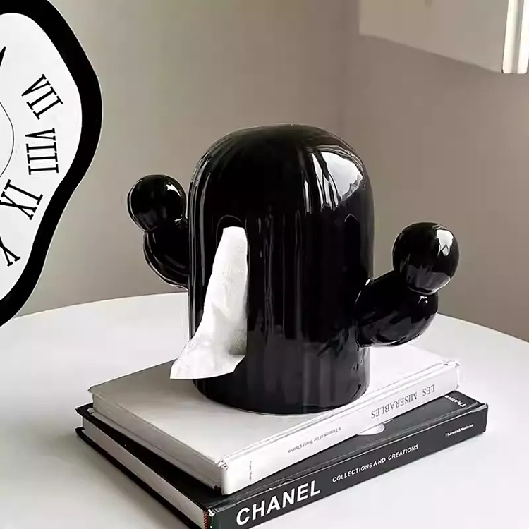 Hộp đựng khăn giấy gốm sứ hình xương rồng XM125 | Flexdecor VN | 81