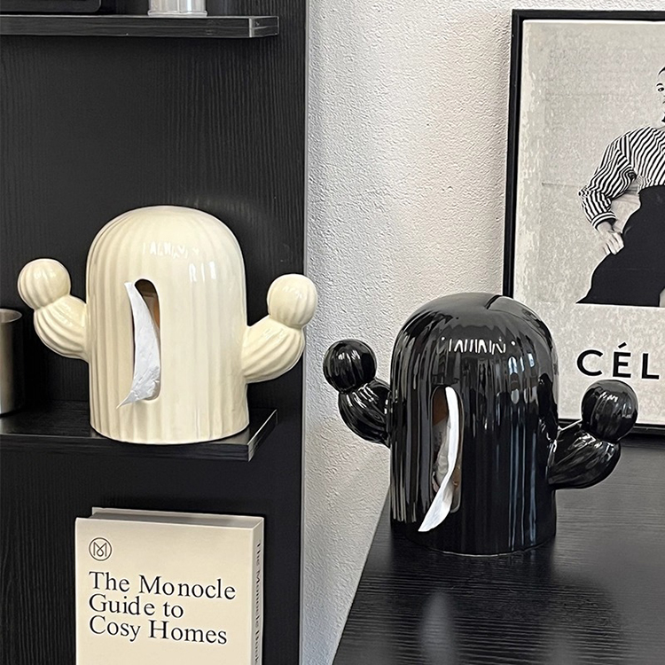 Hộp đựng khăn giấy gốm sứ hình xương rồng XM125 | Flexdecor VN | 79