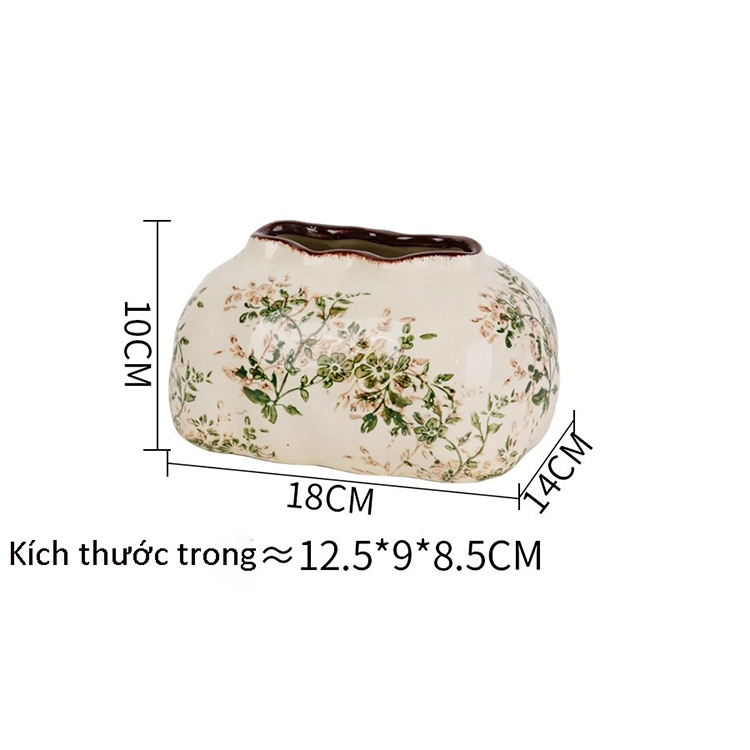 Hộp đựng khăn giấy gốm sứ hoa xuân thanh nhã RE829 | Flexdecor VN | 167