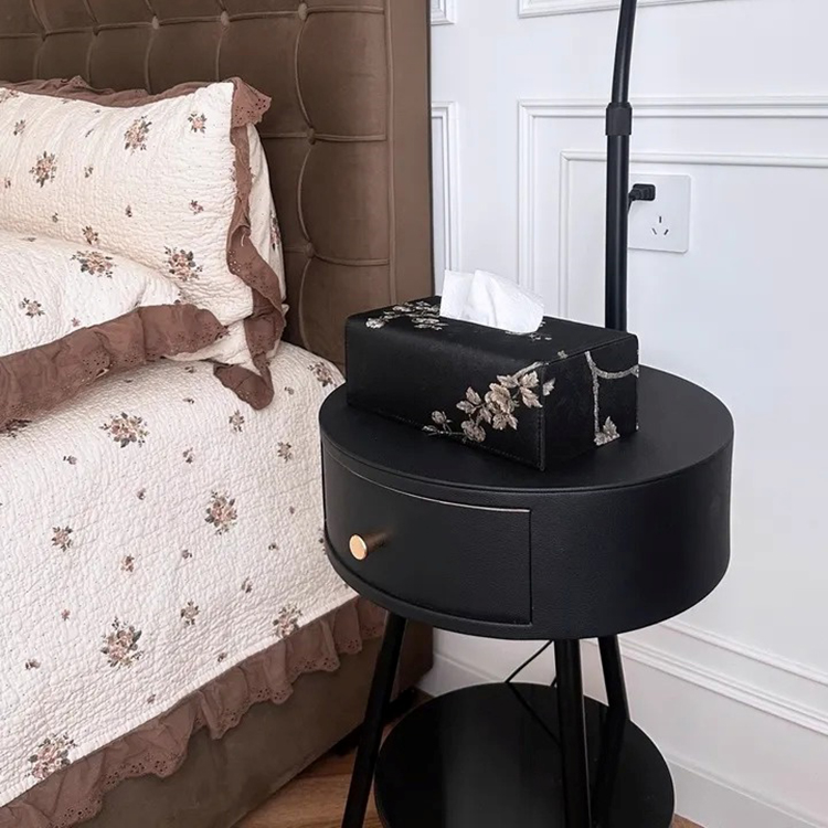 Hộp đựng khăn giấy thêu hoa mận trắng cổ điển SL747 | Flexdecor VN | 117