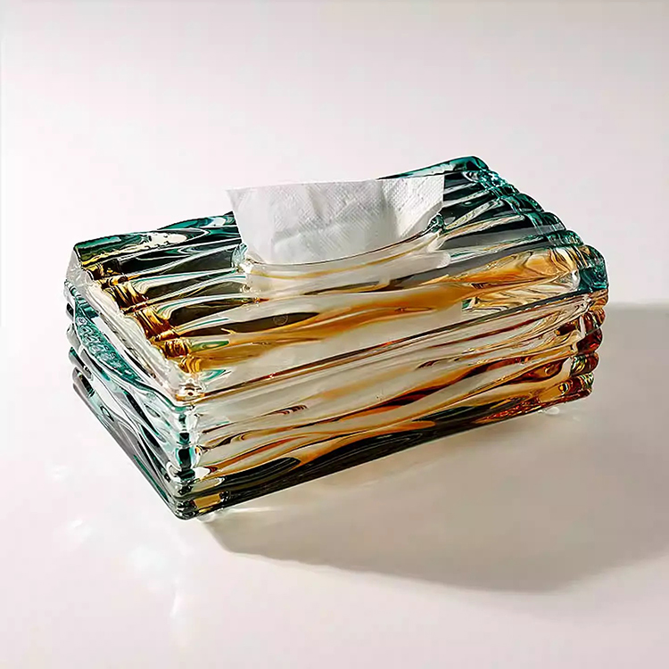 Hộp khăn giấy thủy tinh vân gợn sóng nước HL582 | Flexdecor VN | 11
