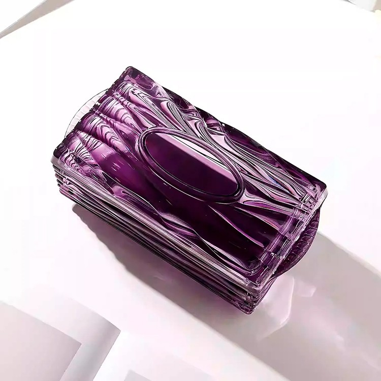 Hộp khăn giấy thủy tinh vân sóng tím Amethyst HL646 | Flexdecor VN | 15
