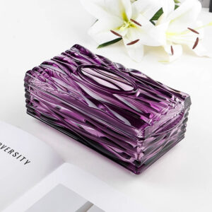 Hộp khăn giấy thủy tinh vân sóng tím Amethyst HL646