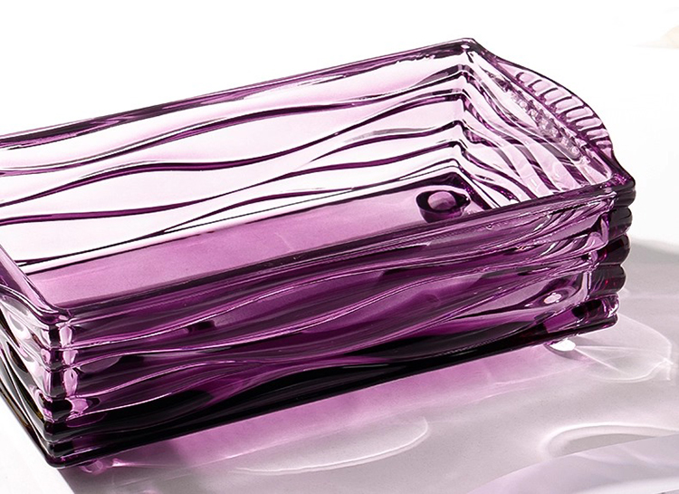 Hộp khăn giấy thủy tinh vân sóng tím Amethyst HL646 | Flexdecor VN | 21