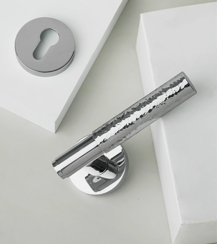 Khóa tay gạt đồng thau mạ chrome bề mặt hammer DOR8550 | Flexdecor VN | 9