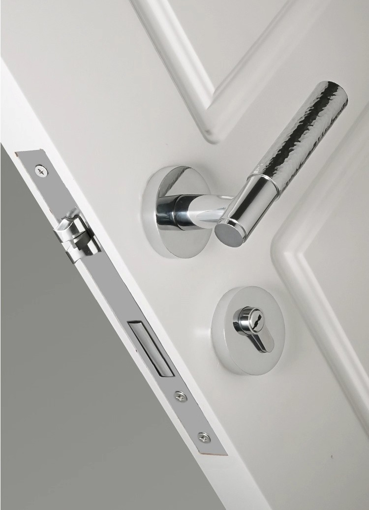 Khóa tay gạt đồng thau mạ chrome bề mặt hammer DOR8550 | Flexdecor VN | 7