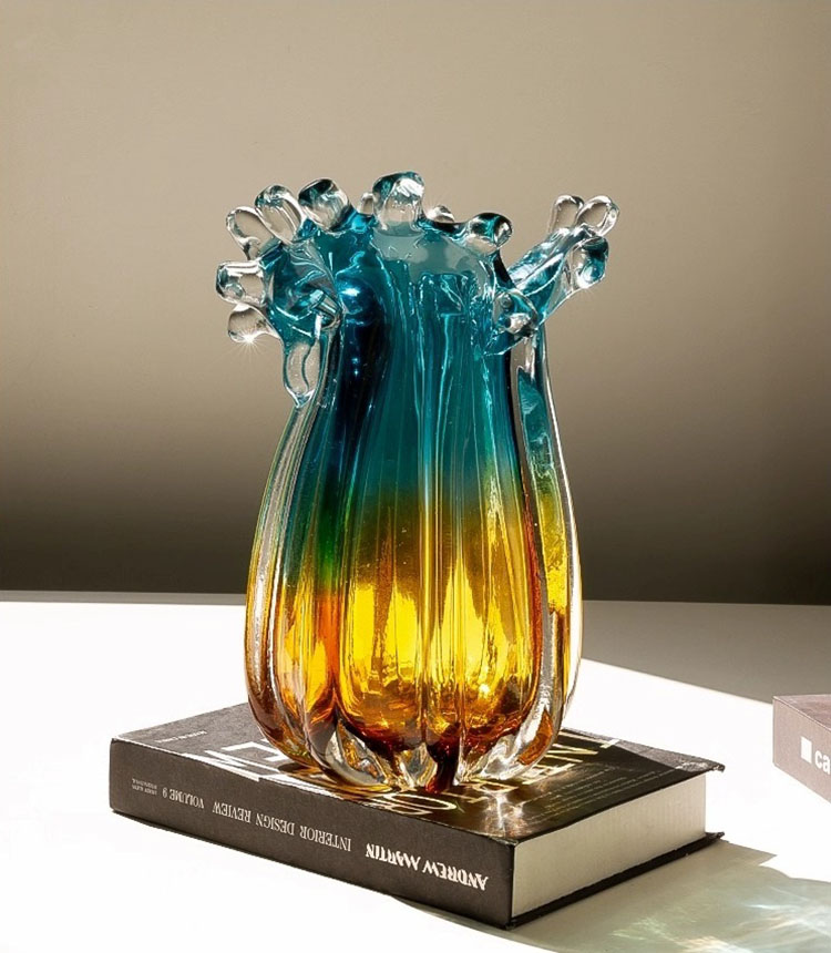 Bình hoa thủy tinh hoàng hôn và giọt sóng HL224 | Flexdecor VN | 22