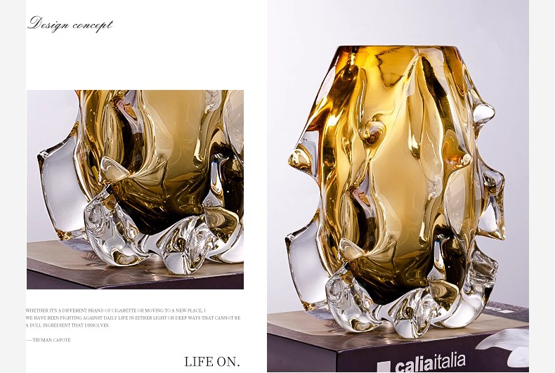 Bình hoa thủy tinh nghệ thuật Amber Wave HL227 | Flexdecor VN | 15 Bình hoa thủy tinh nghệ thuật Amber Wave HL227 | Flexdecor VN | 14