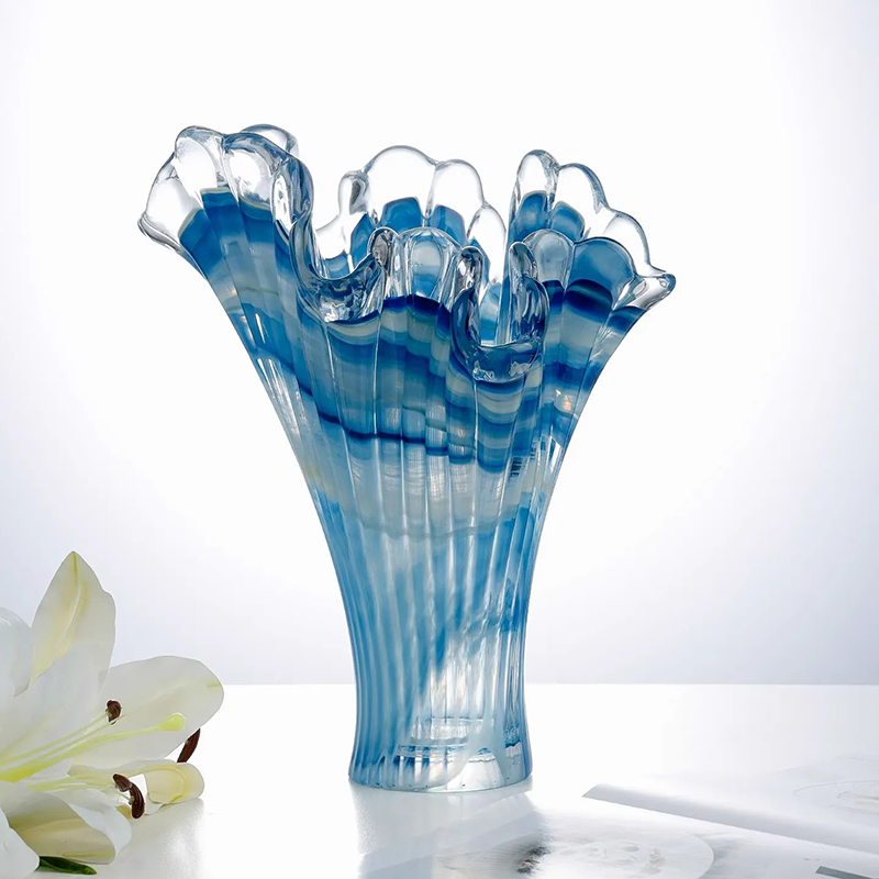 Bình thủy tinh cánh hoa gợn sóng nghệ thuật HL936 | Flexdecor VN | 9