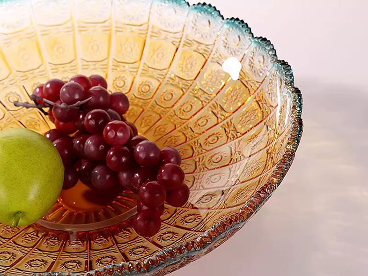 Đĩa đựng trái cây thủy tinh anh vàng lưu ly HL6302 | Flexdecor VN | 19