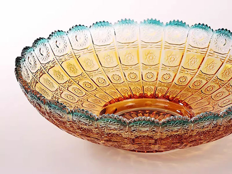 Đĩa đựng trái cây thủy tinh anh vàng lưu ly HL6302 | Flexdecor VN | 21