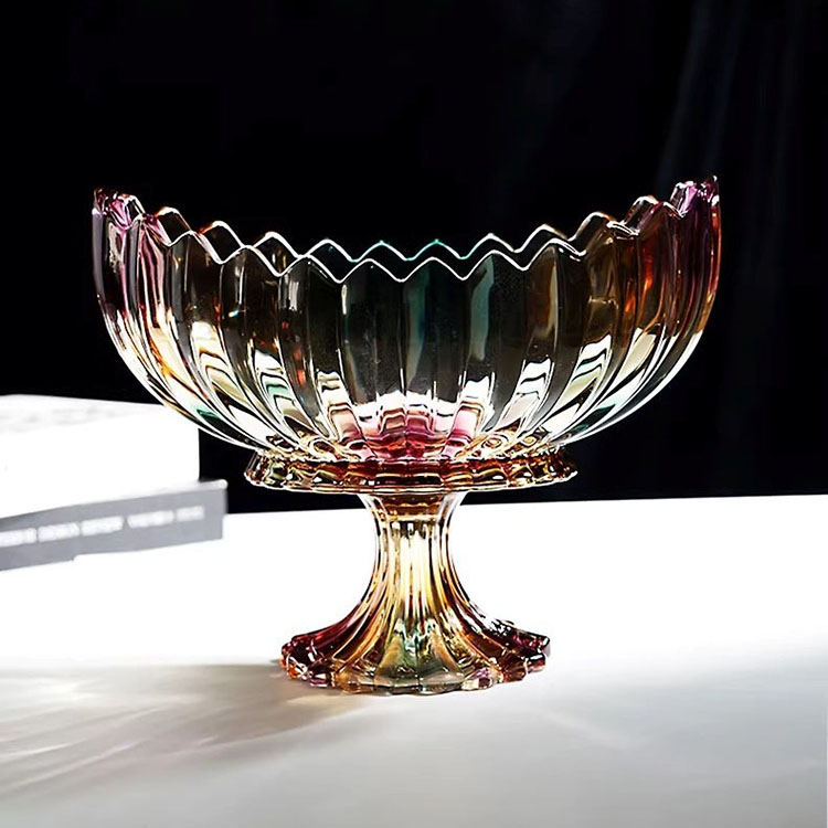 Đĩa trái cây thủy tinh dáng thuyền phối màu nghệ thuật HL5742 | Flexdecor VN | 13