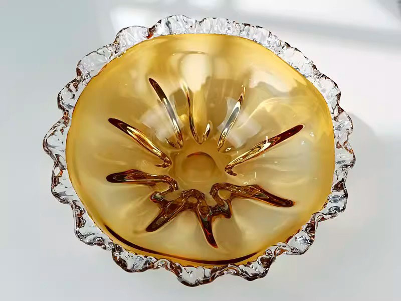 Đĩa trái cây thủy tinh viền sóng hoàng kim HL5996 | Flexdecor VN | 11