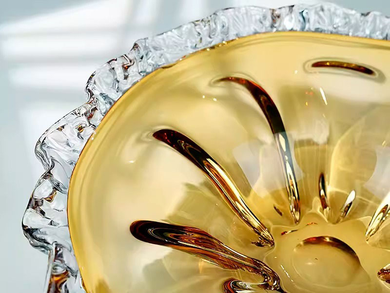 Đĩa trái cây thủy tinh viền sóng hoàng kim HL5996 | Flexdecor VN | 13